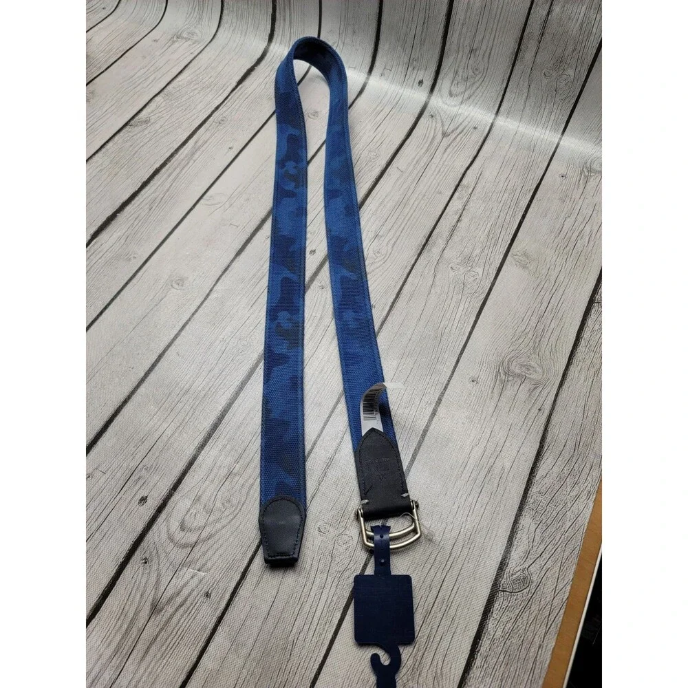 Johnnie-O Washed Camo Namoflauge Belt Denim Navy Blue Men's XL US Made JMBL1530